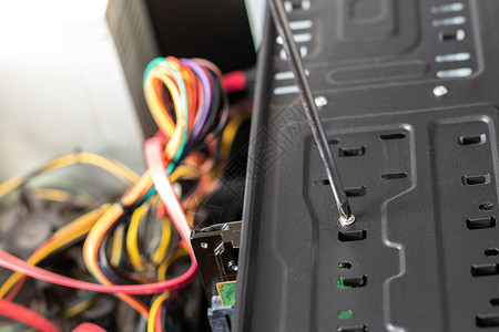 电脑修理的概念 硬盘通热反应修理工驾驶服务电子中心母板配件维修测试磁盘背景图片