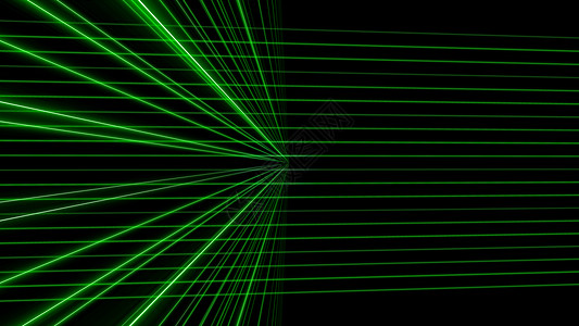 激光海报3d 绿线激光背景活力地面绿色走廊辉光黑色运动科学海报技术背景