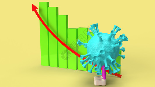 病毒图表和箭头多色 3D 映射交易经济股票疫苗危机交换金融背景图片