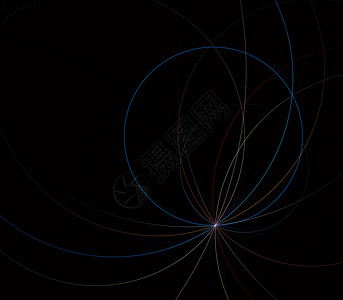 无尽螺旋螺旋和圆圈 无尽的连续线科学光谱波动艺术太阳辉光弯曲激光火焰曲线背景