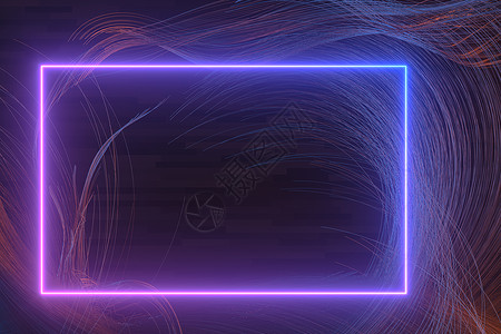 方形河豚形象紫方形激光线 底底色3D射线科幻俱乐部强光夜店几何学荧光技术电子活力背景
