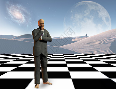 思想家思考潜意识沙漠游戏上帝行星孤独沙丘月亮戏剧性高清图片