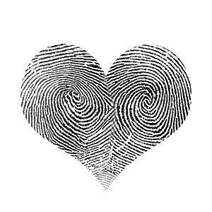 心形指纹素材心烙印打印夫妻概念标识痕迹插图指纹创造力品牌背景