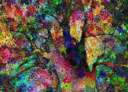 色彩多彩的抽象树渲染艺术情调射线科学闪光线程异国万花筒插图背景图片