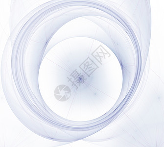 白色弧形曲线优雅明亮精致的背景与丝带或圆盘和戒指 蓝色复杂的弧形设计 用于 3D 插图或封面的软抽象分形 烟云 计算机生成的图像磁带彩色流动背景