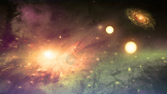 重叠的星系深空空间黑暗宇宙插图星际恒星微光天空星座天文学戏剧性背景