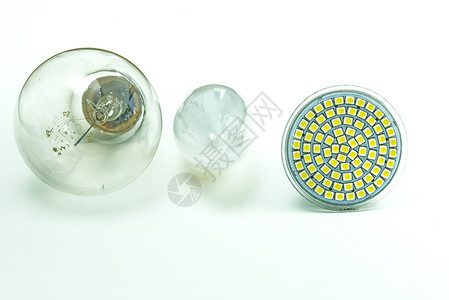 旧式和现代的LED灯泡联盟宏观活力节能灯高清图片