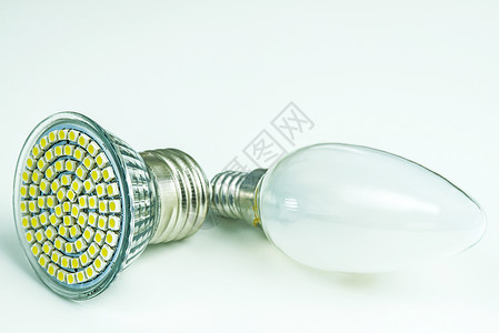 旧式和现代的LED灯泡活力宏观节能灯联盟高清图片