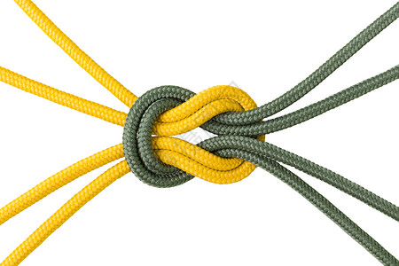 链接的绳索不同的绳索被绑在白色与剪切路径的隔离线上忠诚链接力量信仰虔诚保真度背景