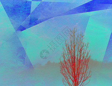 红树艺术品创造力墙纸拼贴画蓝色几何几何学三角形玻璃青色背景图片