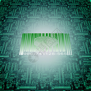 RFID电子标签现代世界标签艺术身份酒吧矩阵坡度电脑数据编码线条背景