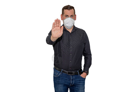 以一抵百由于Corona v 以面罩蒙面的商务人士通过手戴面具商务商业医生专业人士衬衫管理成人套装预防停留背景