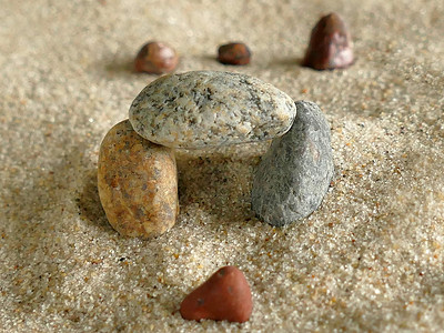 象征着用石头在沙滩上穿过大门的图象高清图片