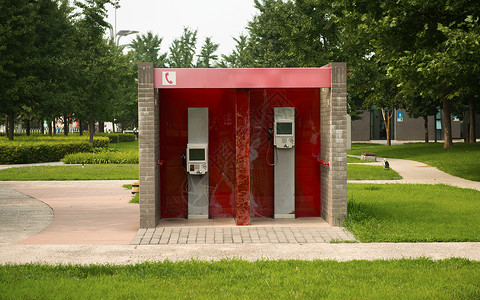 中国的红电话亭电话红色帮助情况盒子电讯邮政民众背景图片