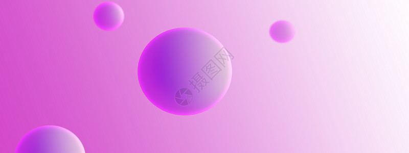 粉色圆环紫色背景的白色三圆环 全景背景