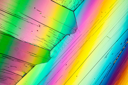 微skope 100x下两极光线下的尿晶体绿色红色宏观科学蓝色氮肥辉光产物黄色水晶背景图片