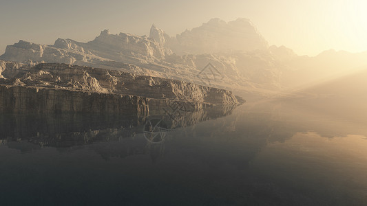 岩石中的福吉湖高清图片