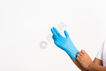 无菌橡胶手套测试孤立高清图片