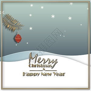 新年菜单圣诞节和新年快乐最低卡片背景