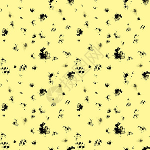 黄色斑点墨迹墨迹在黄色背景上的几何无缝图案包装纸打印纸花纹纹理形状背景