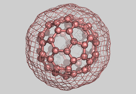 Bucky Ball 原子分子模型图像科学债券网格棍子力量计算机病菌背景图片