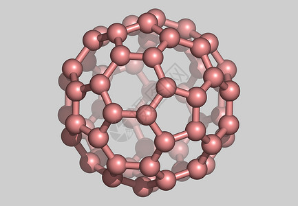 Bucky Ball 原子分子模型病菌棍子力量网格图像科学计算机债券背景图片
