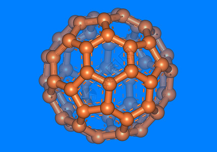 Bucky Ball 原子分子模型债券网格图像力量科学棍子计算机病菌背景图片