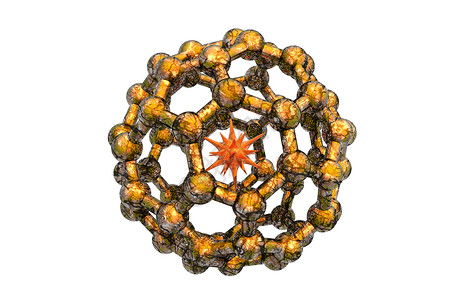 Bucky Ball 原子分子模型力量科学棍子网格计算机债券图像病菌背景图片