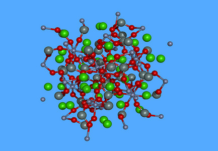 带有原子的Uwarowit分子模型石榴石计算机科学硅酸盐力量图像棍子债券背景图片