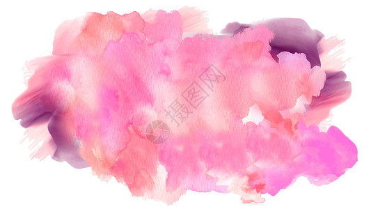 水彩粉色背景白色背景的纸面水彩色中风 Texture 或背景背景