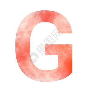 橙色空间字母表 大写字母G 数字艺术 白背景孤立 股票插图背景图片