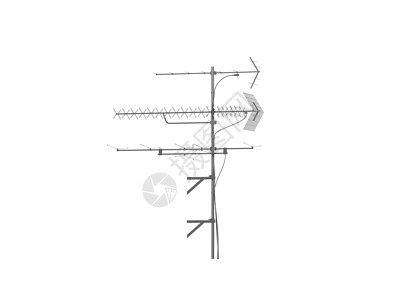 无线电接收的模拟天线金属电子产品桅杆火花屋顶频率发射机接待电线收音机背景图片