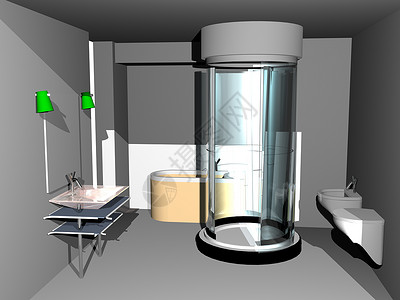 浴室间 淋浴房和浴盆卫生淋浴洗手间房间水龙头设施浴缸背景图片