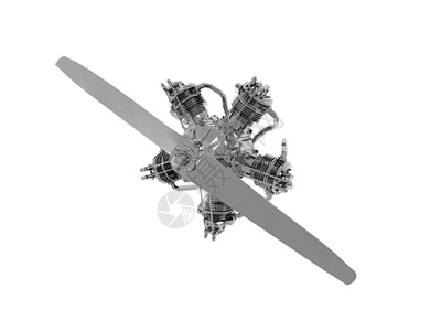 带有螺旋推进器的星形钢飞机发动机金属齿轮连杆汽缸飞机力学涡轮径向技术引擎背景图片