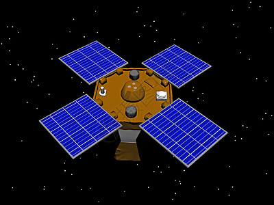 空间对地观测航天飞船空间黄色环绕收音机卫星电视旅行太空蓝色科学背景图片