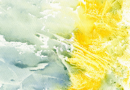 黄色抽象背景纸张纹理上的黄色和蓝色水彩色背景摘要背景