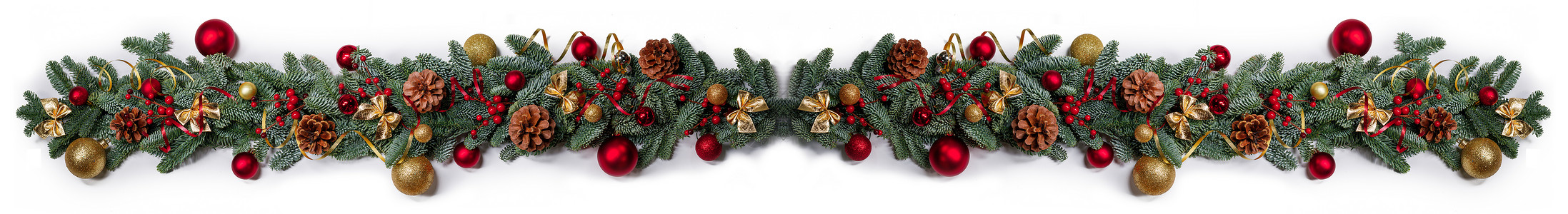 绿色边框花环新年和圣诞节边框设计浆果卡片装饰季节风格边界作品金子花环玩具背景