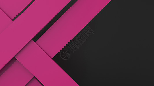 粉红色颜色黑色背景上的对角粉红色动态条纹 现代抽象背景 有线和阴影收藏技术几何创造力对角线粉色海报渲染横幅线条背景