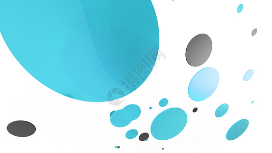 气泡图彩色背景上的天蓝色金属和不透明圆圈和圆柱体 图形设计的抽象背景与透明玻璃形状 3d 渲染图几何气泡汽缸圆柱框架演示广告几何学戒指背景