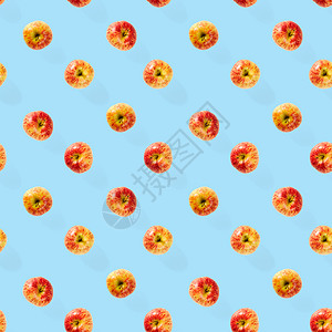 抽象苹果图案无缝模式与成熟的苹果 热带水果抽象背景 苹果在蓝色背景上的无缝模式红色宏观纤维绿色食品饮食维生素杂货店食物减肥背景