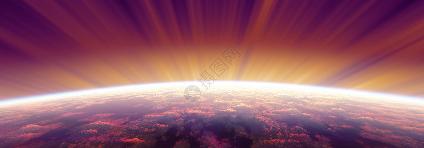 地球边缘从太空极光3d渲染的日出商业耀斑勘探科学太阳气氛地球日落行星地平线背景