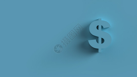 美元模板美元符号蓝色与青色背景隔离 3d 渲染孤立的插图 商业 管理 风险 金钱 现金 增长 银行 银行 金融 符号背景