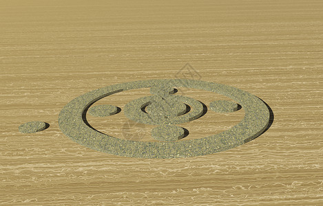 谷田中令人感兴趣的作物圈子秘密实验麦田农田圆形背景图片