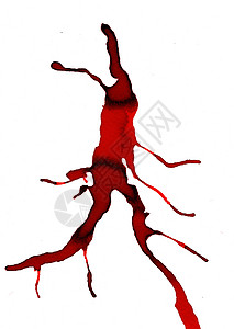 t血手绘素材红水彩色在纸上流动 抽象图像背景