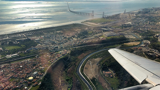 长水飞机素材里斯本和塔古斯河空中观察景观飞机建筑天堂高架旅行河口溪流商业引擎背景