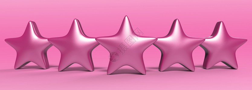 粉色星星素材3d 五颗粉红星星 彩色背景 金星的出品和插图供溢价审查金子横幅酒店粉色庆典辉光贵宾质量奢华评分背景