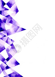 紫色抽象边框白色背景上的紫色多边形抽象边框 样式设计模板 水彩手绘插图横幅广告线条技术三角形马赛克创新穿越框架水晶背景