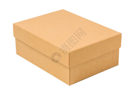 盒子容器白色上隔离的封闭式纸板盒背景