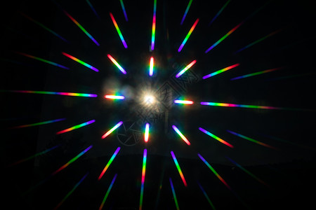 光源不透明 反映彩虹在四面八方的颜色物理科学实验风景投影光学辉光办公室光子棱镜背景图片