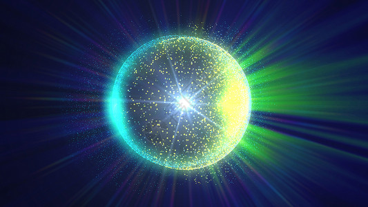蓝色中地球粒子几何行星抽象粒子背景创新几何学星星蓝色世界渲染全球互联网插图纳米背景